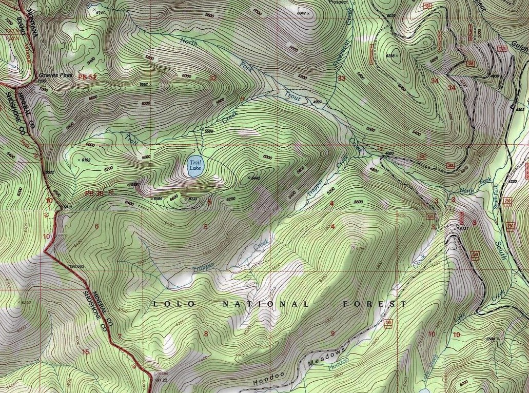 Trail Lake Topo