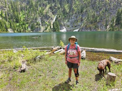 Kathy at Evans Lake 2024