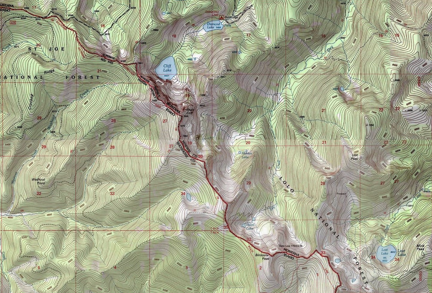 Dry to Cedar Topo Map N
